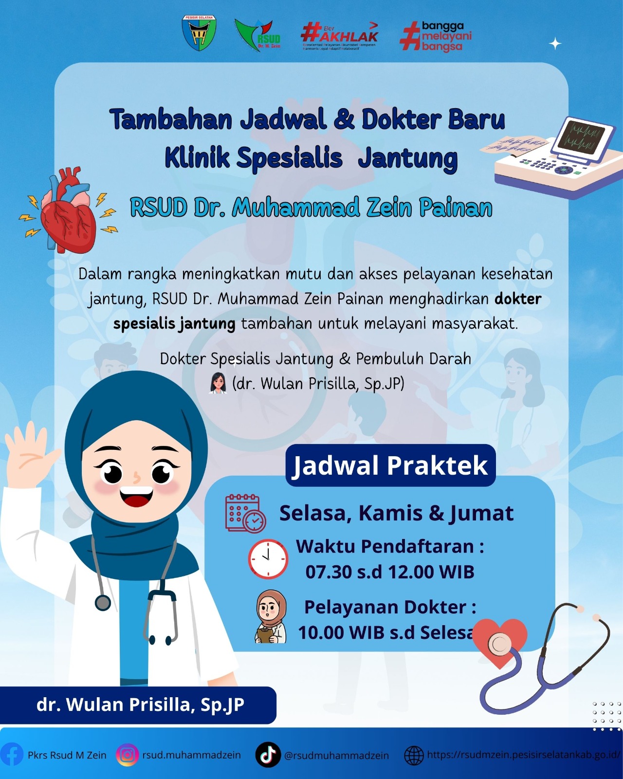 RSUD Dr. Muhammad Zein Painan Tambah Jadwal Pelayanan Dokter Spesialis Jantung