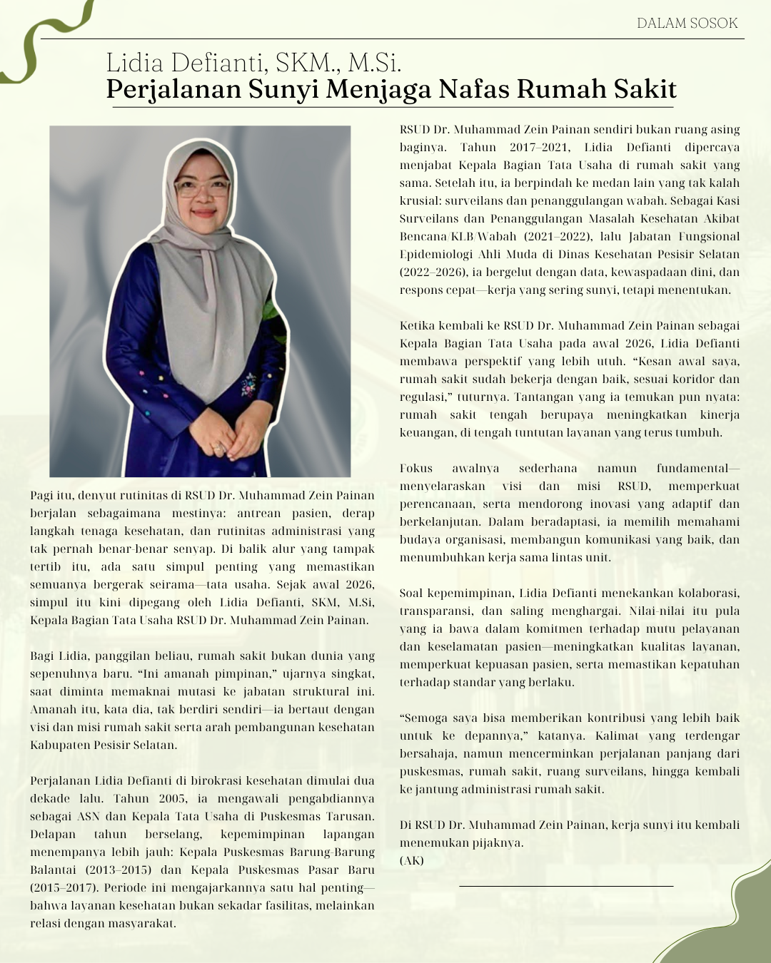 Lidia Defianti dan Kerja Sunyi Menjaga Napas Rumah Sakit