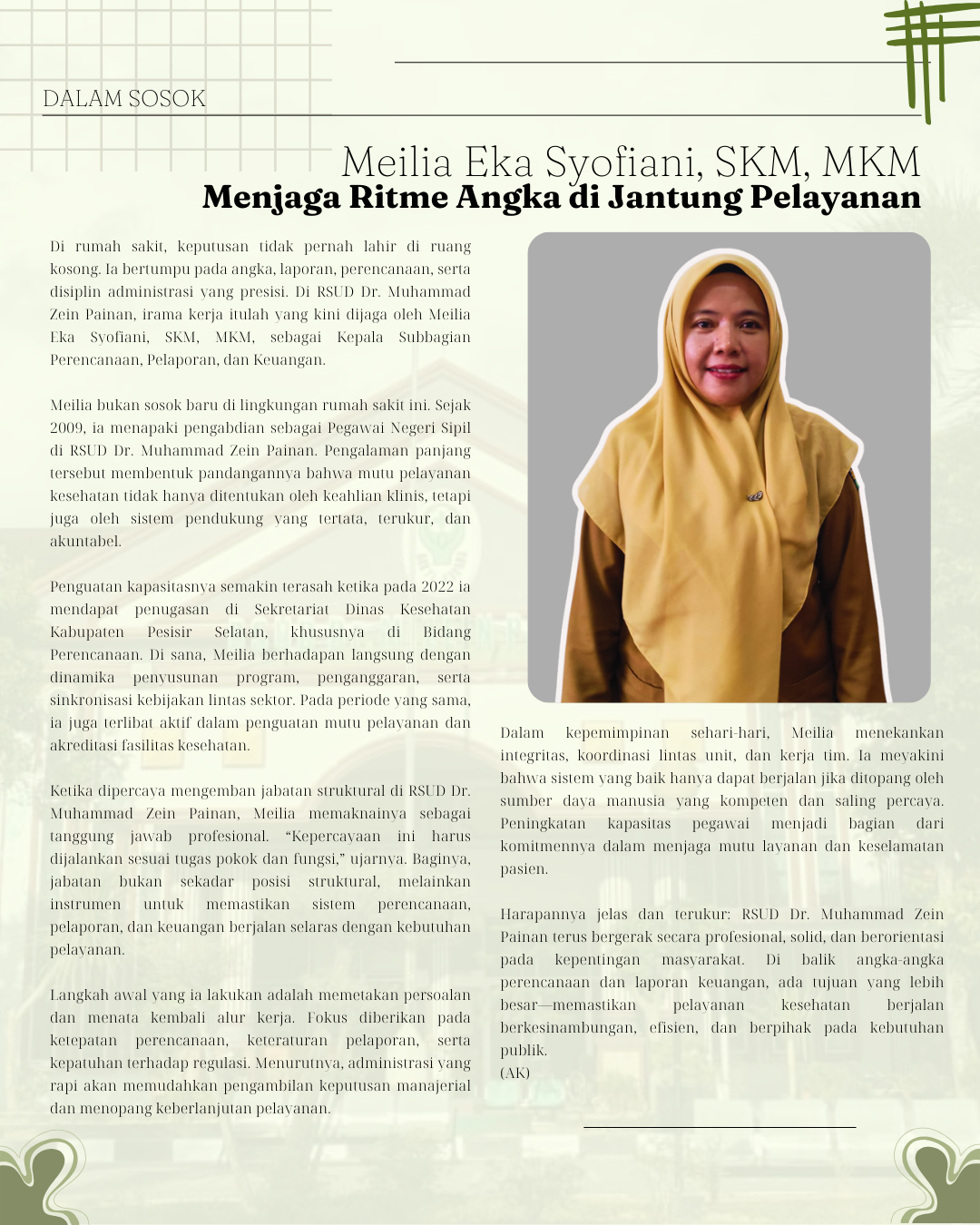 Meilia Eka Syofiani, SKM, MKM, Menjaga Ritme Angka di Jantung Pelayanan