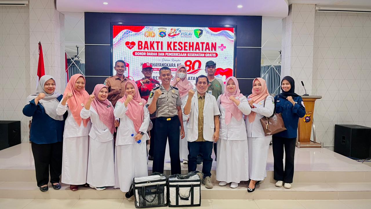 Bakti Kesehatan Donor Darah dan Pemeriksaan Kesehatan Gratis Memperingati Hari Bhayangkara ke-80